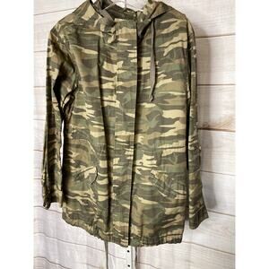 Sebby Collection Women's Size Large Green Army Camo Jacket Coat Pockets